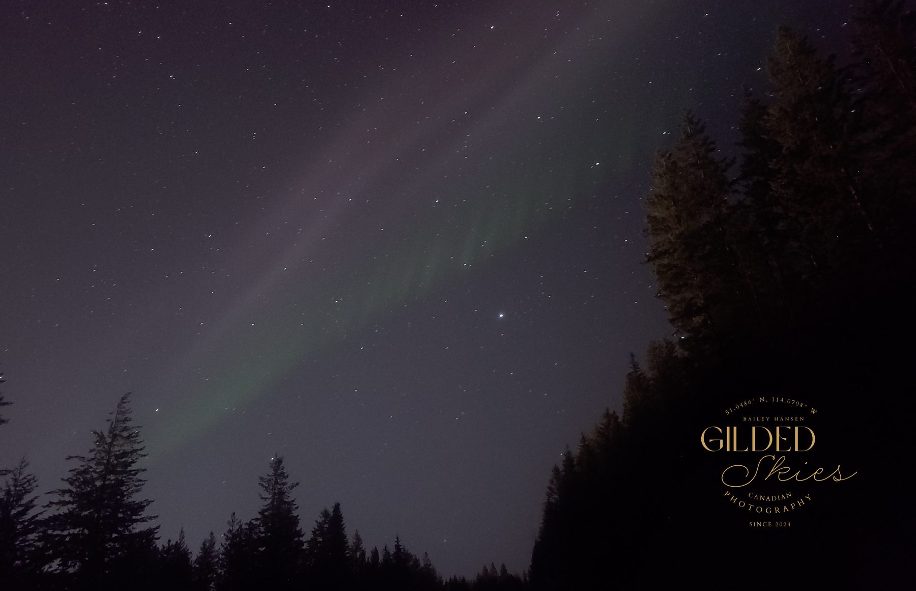Pink Sky, Higher Ground — aurora photography print
